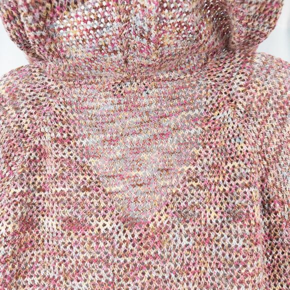 Christopher & Banks Open Knit Hooded Sweater Womens XL Cotton Beach Boho Rainbow - Picture 15 of 16
